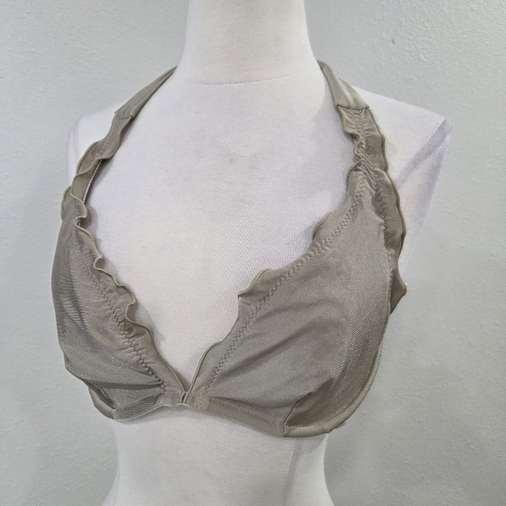 Gold Ruched High-Waisted Bikini Set - Picture 5 of 10